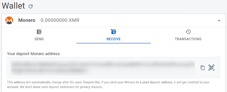sell monero: search options to select currency, country and payment method